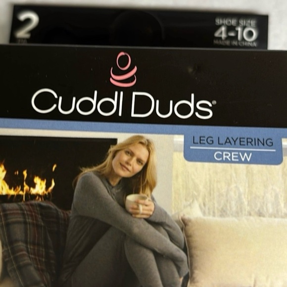 New Cuddl Duds Socks Women’s 2 Pack Light Gray Soft Leg Layering Crew Casual - Picture 6 of 15